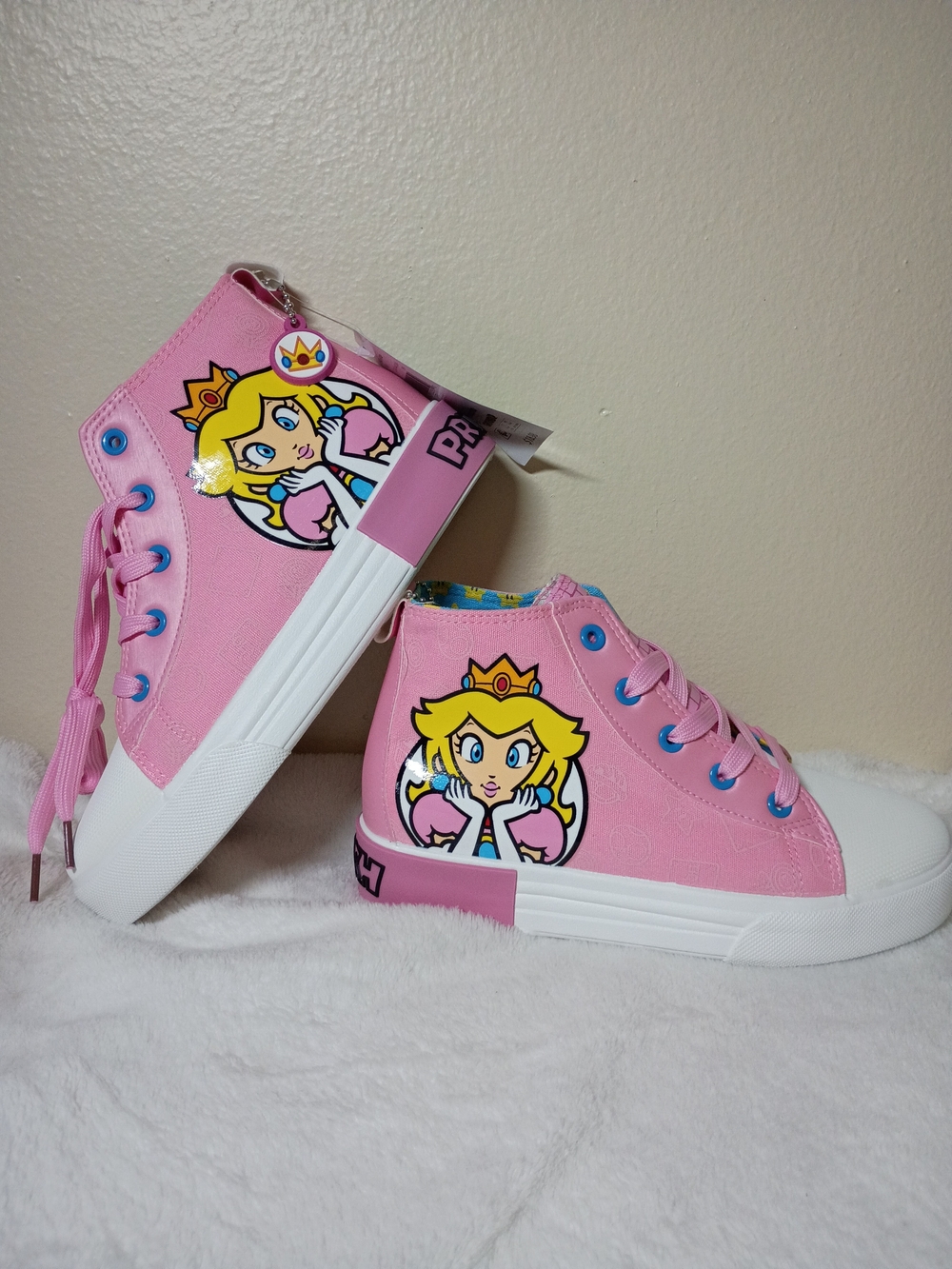 Nintendo Pink High-Top Kids Sneakers with Princess Graphic